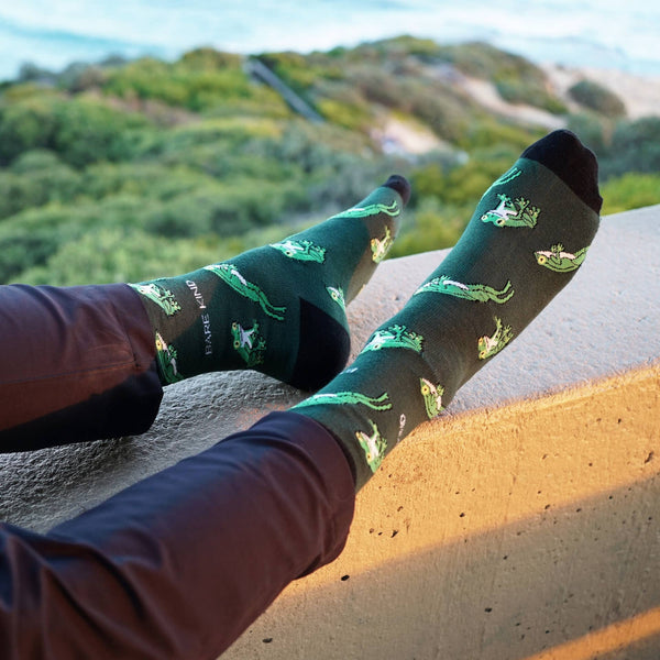 Bare Kind Socks - Tree Frog Socks | Bamboo Socks | Green Socks | Jungle Socks