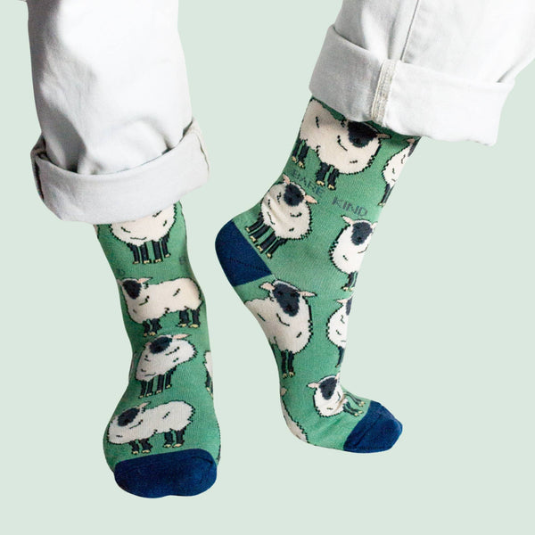 Bare Kind Socks - Sheep Socks | Bamboo Socks | Green Socks | Farm Socks