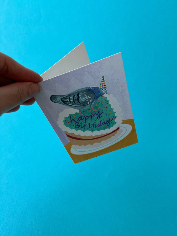 Fernandes Makes - Pigeon Birthday Cake Greeting Card