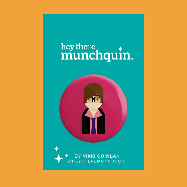 Hey There Munchquin - Jarvis Cocker - Cute, minimalist design - 38mm button badge