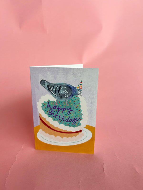 Fernandes Makes - Pigeon Birthday Cake Greeting Card