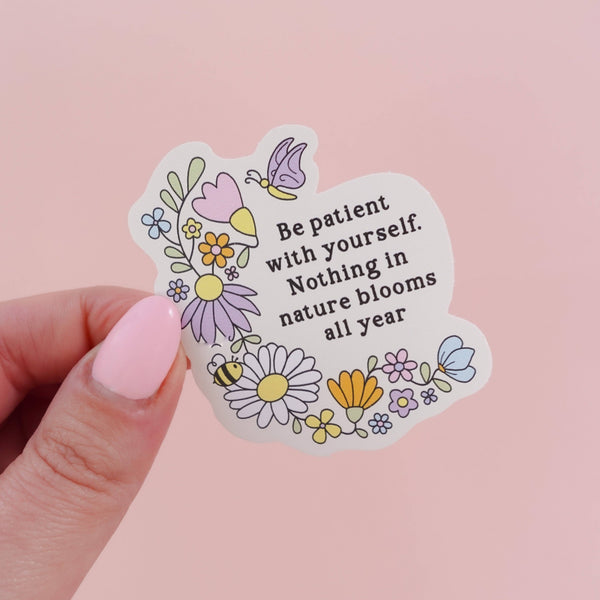 Sunshine Lane - Be Patient With Yourself Wildflower Sticker