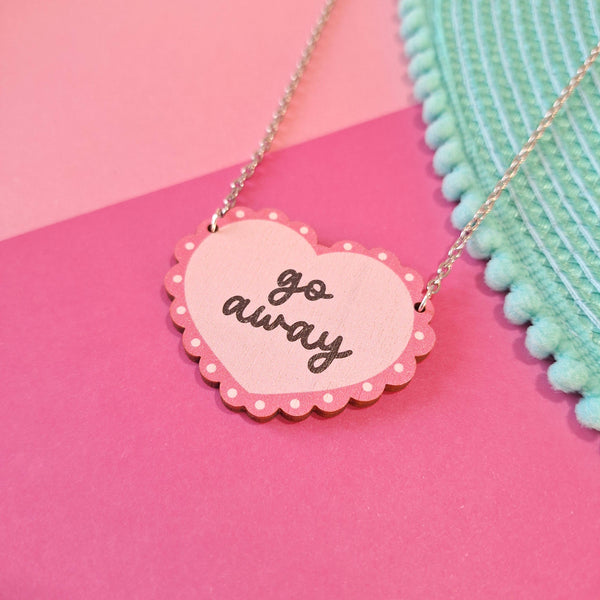 Prickle People - Anti Valentines Necklace, Wooden Jewellery, eco gift