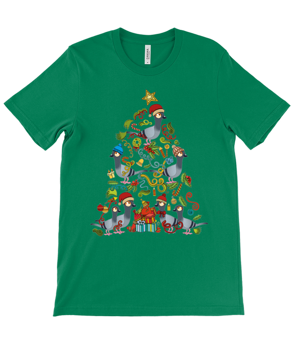 Christmas Tree Pigeons Adults Unisex T-shirt