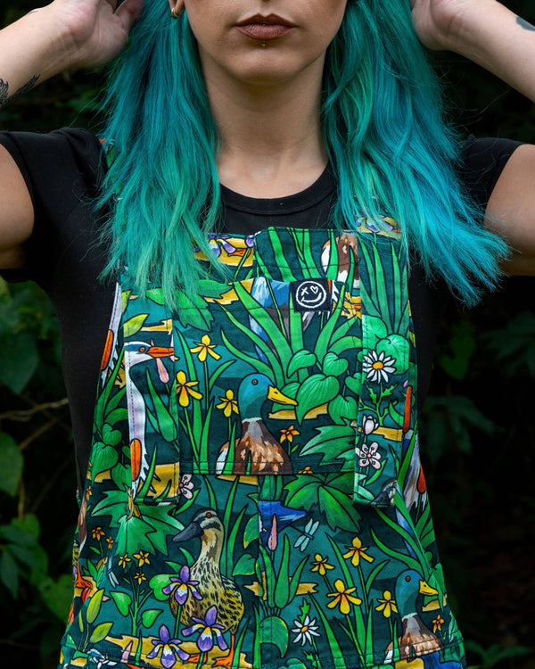 Rebel Romance - RESTOCK PRE ORDER - Rebel Romance Pond Birds Stretch Dungarees