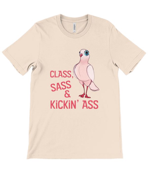 Budget Unisex Crew Neck T-Shirt 'ClassSass kickin ass" Ellen S Artwork