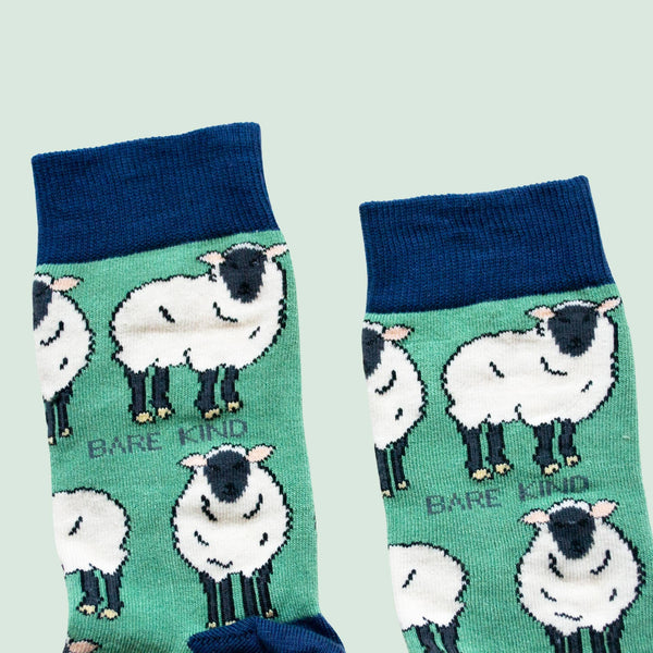 Bare Kind Socks - Sheep Socks | Bamboo Socks | Green Socks | Farm Socks