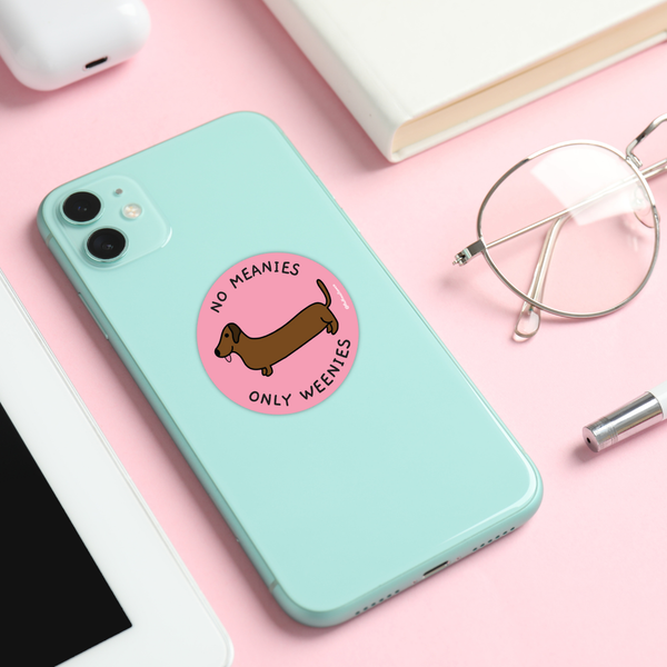 Fluffmallow - No meanies only weenies sausage dog vinyl sticker