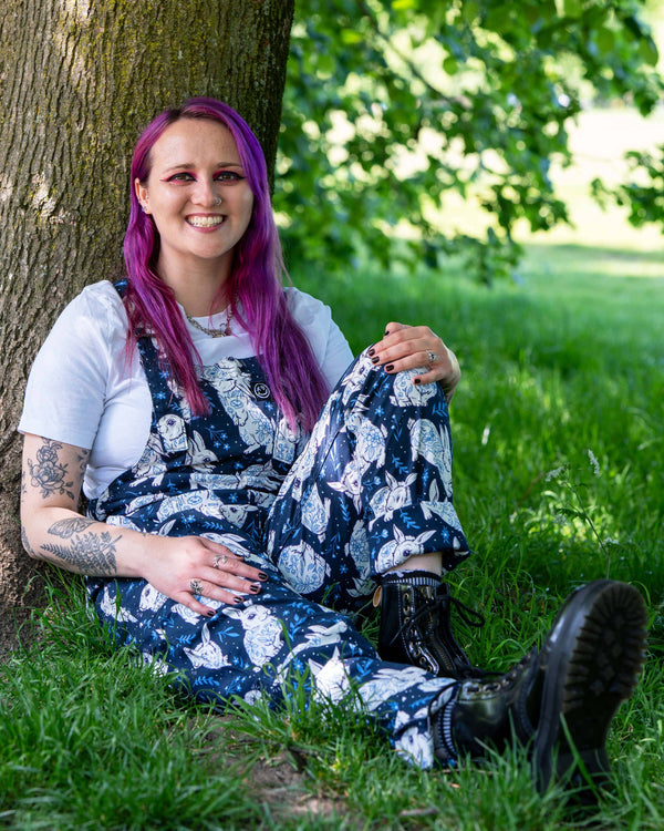 Rebel Romance - Rebel Romance x Abi Perry Bunnies Stretch Dungarees 
