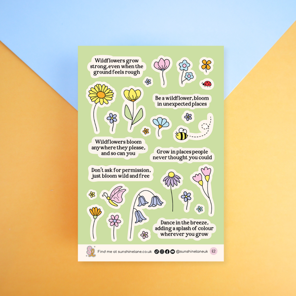 Sunshine Lane - Be a Wildflower Deco Sticker Sheet