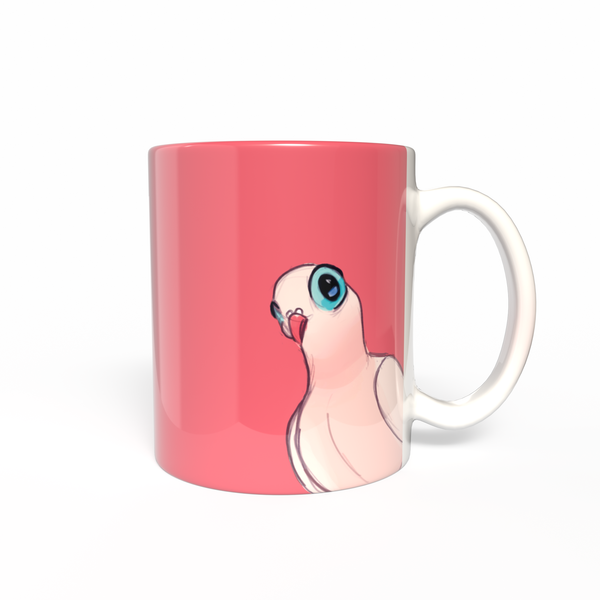 Dove is watching you! Pink Dove Mug - Ellen S artwork