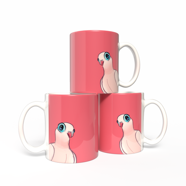 Dove is watching you! Pink Dove Mug - Ellen S artwork