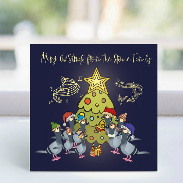 Pigeon Christmas Choir Card - Single Card