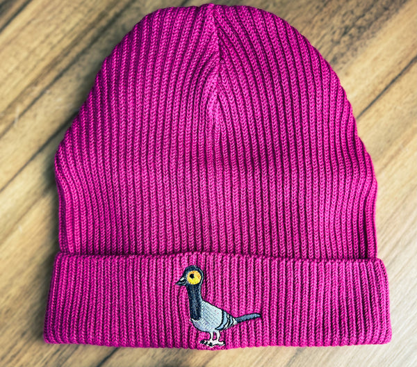 Adults Chunky Beanie | Embroidered rock pigeon