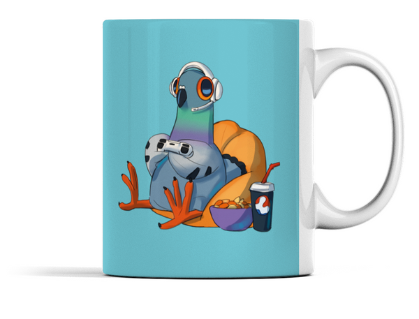 Ellen S Dave the gaming Pigeon Mug (blue)