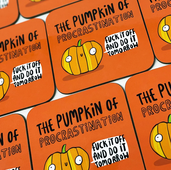 Kate Abey - Coaster - Pumpkin of procrastination