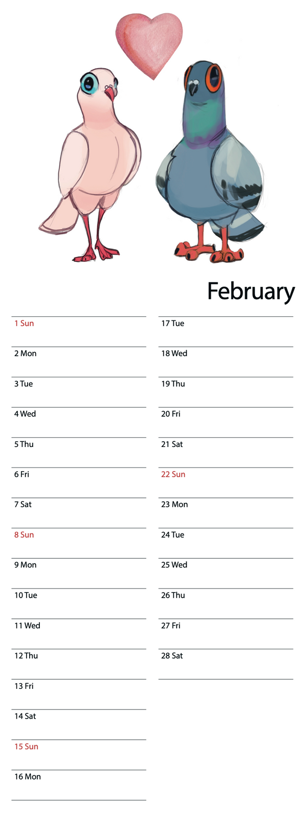 Dave the Pigeon 2026 Calendar