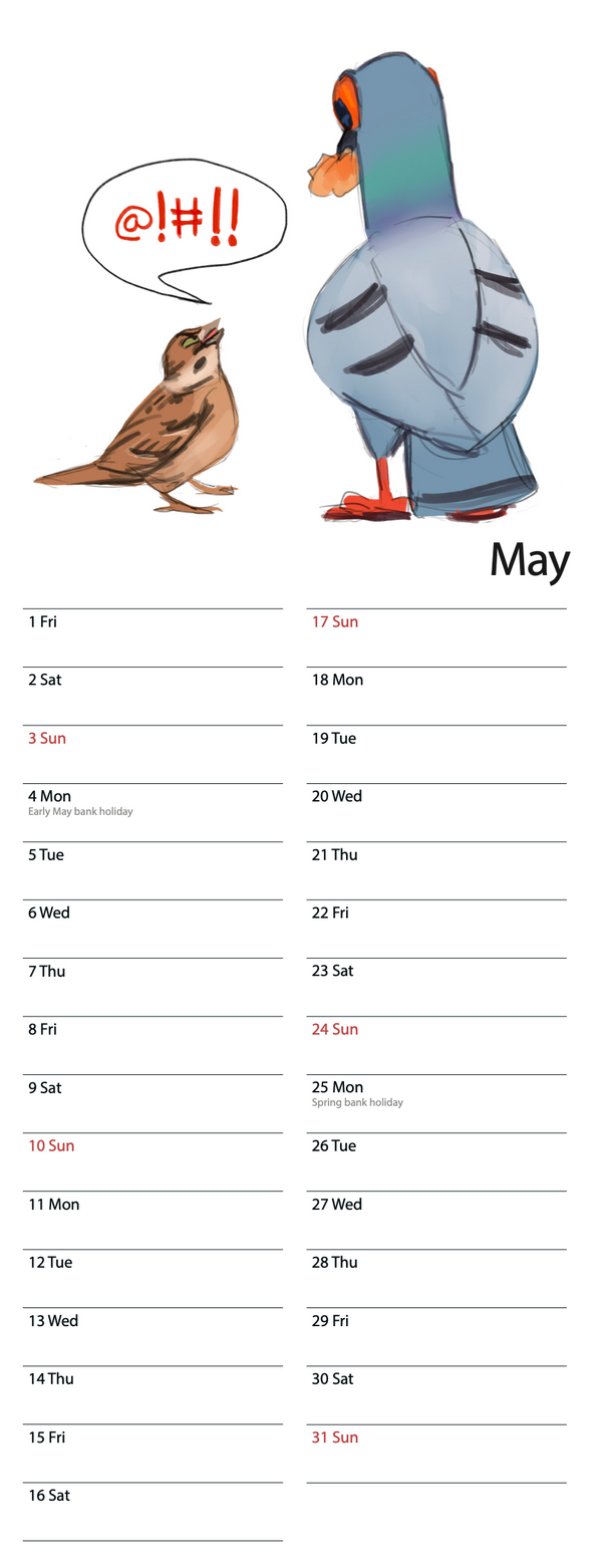 Dave the Pigeon 2026 Calendar