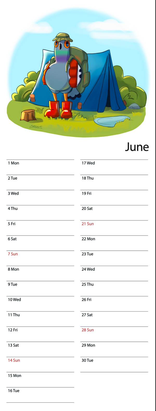 Dave the Pigeon 2026 Calendar