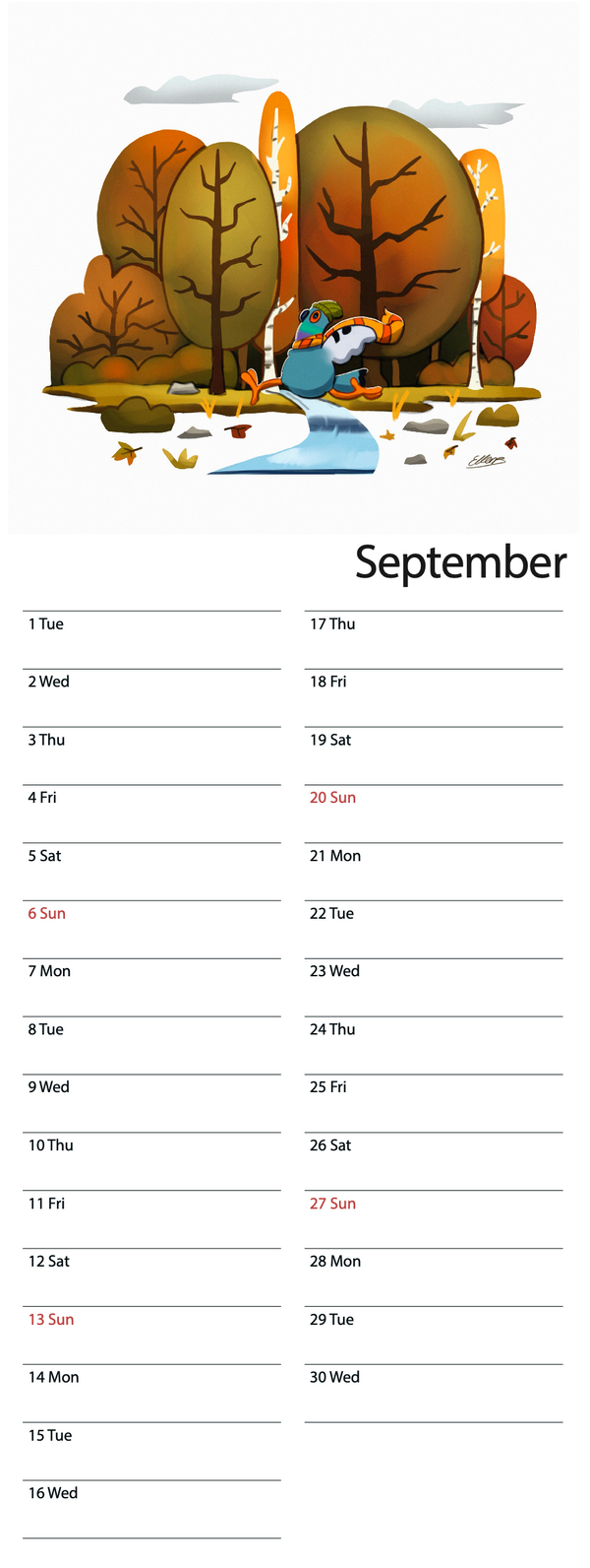 Dave the Pigeon 2026 Calendar