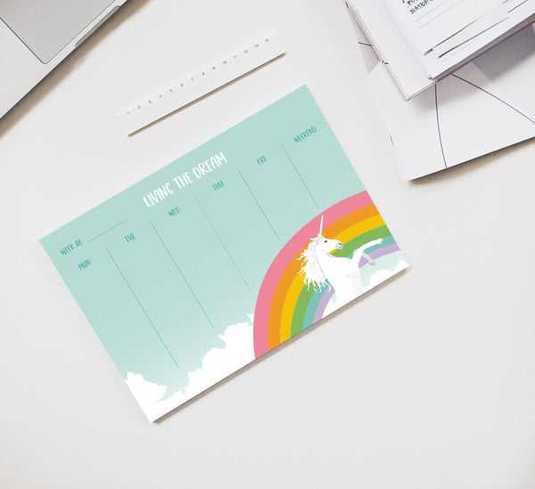 Modern Printed Matter - Living The Dream Weekly Planner Notepad