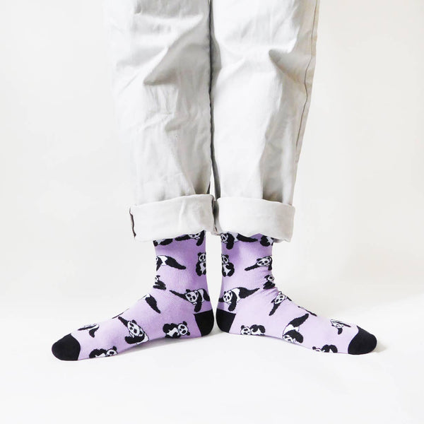 Bare Kind Socks - Panda Socks | Bamboo Socks | Lilac Socks | Asia Socks: UK Adult 7-11 / Single Pair / Pandas