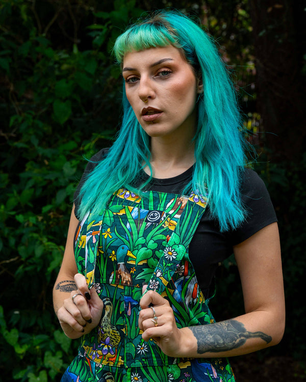 Rebel Romance - RESTOCK PRE ORDER - Rebel Romance Pond Birds Stretch Dungarees