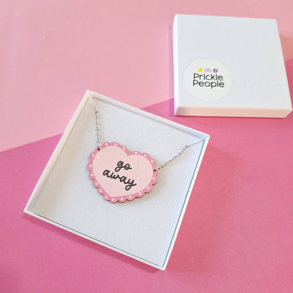 Prickle People - Anti Valentines Necklace, Wooden Jewellery, eco gift