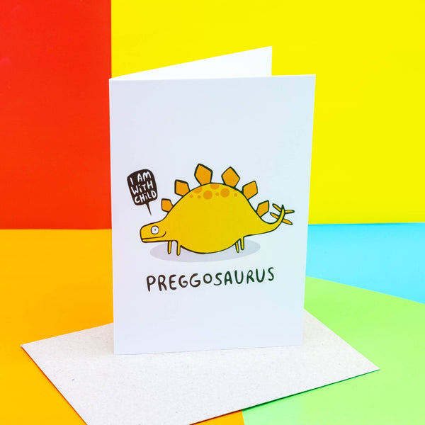 Katie Abey - Preggosaurus A6 Greeting Card