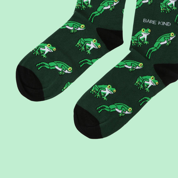 Bare Kind Socks - Tree Frog Socks | Bamboo Socks | Green Socks | Jungle Socks