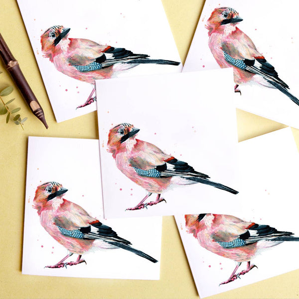 Kate Moby - Inky Jay Blank Greeting Card