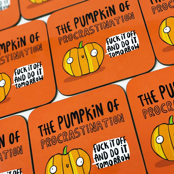 Katie Abey - Pumpkin of Procrastination Coasters