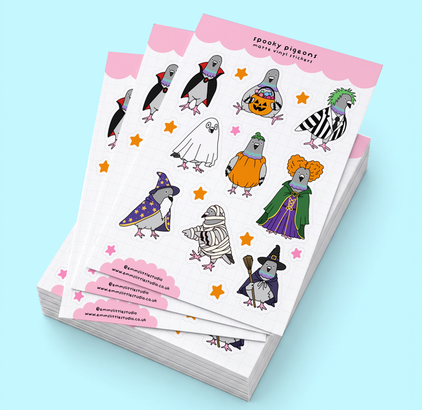 Emm's Little Studio - Spooky Pigeons Sticker Sheet