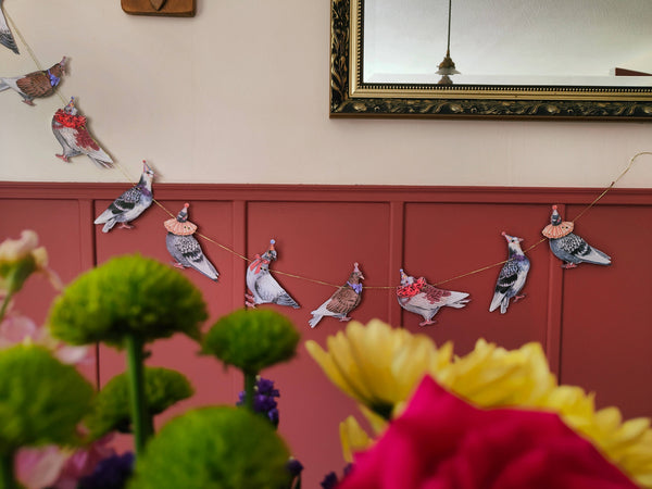 Beth Goodwin Designs - Pigeon Garland/Bunting - Pigeon Deocrations For Parties