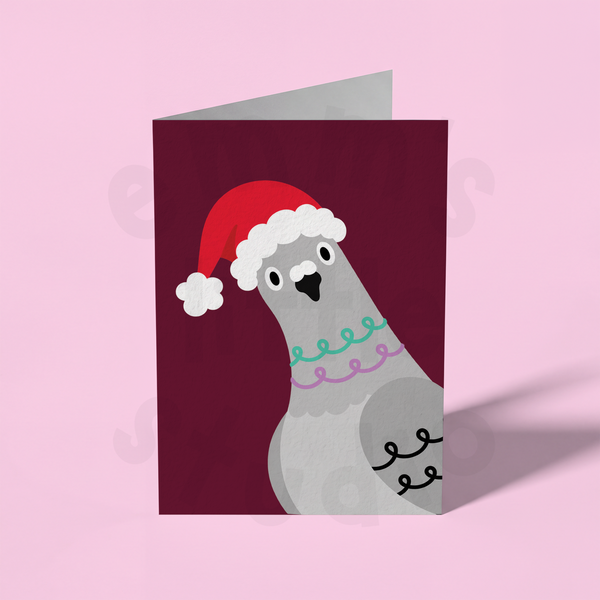 Emm's Little Studio - Santa Pigeon Christmas Card