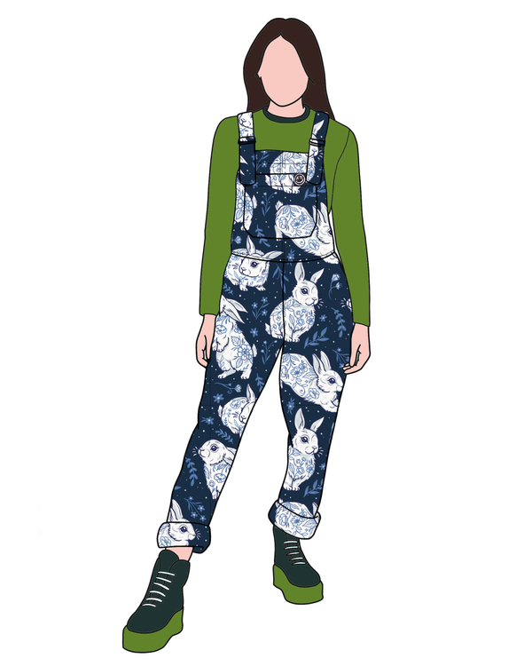 Rebel Romance - Rebel Romance x Abi Perry Bunnies Stretch Dungarees 