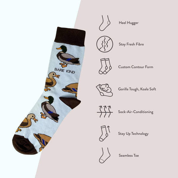 Bare Kind Socks - Duck Socks | Bamboo Socks | Blue Socks | Farm Socks