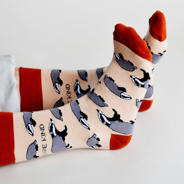 Bare Kind Socks - Badger Socks | Bamboo Socks | Beige Socks | Woodland Socks: UK Adult 7-11 / Single Pair