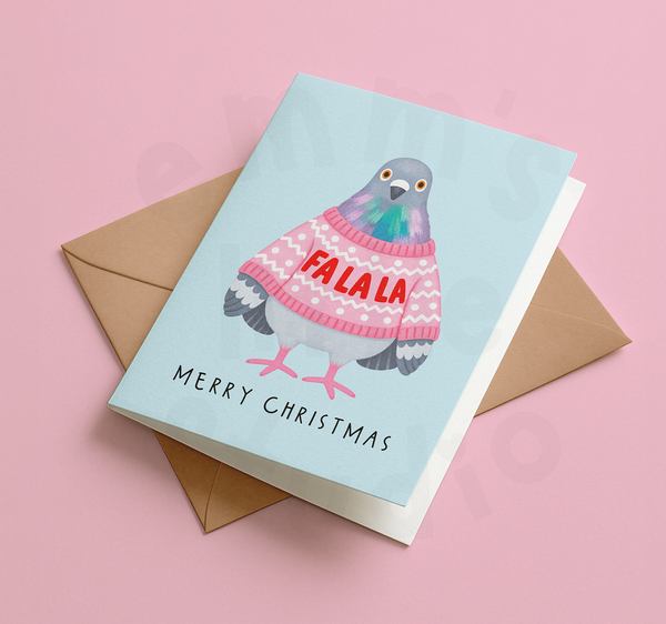 Emm's Little Studio - Christmas Jumper Pigeon Christmas Card