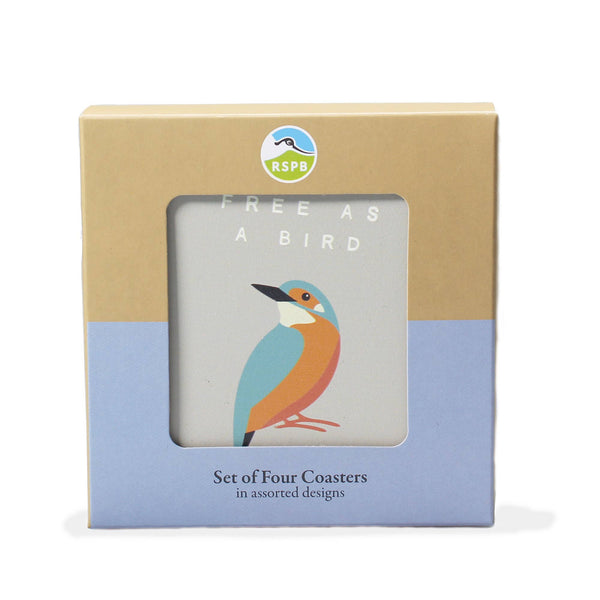 Half Moon Bay - Ceramic Coasters Birds Kingfisher Duck Blue Tit