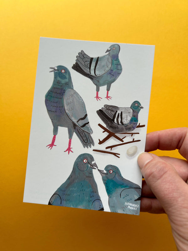 Fernandes Makes - Pigeon Pals Postcard