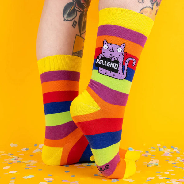 Sweary B@ll@nd Rainbow Socks - Katie Abey - Size 4-8  &  9 - 12 UK