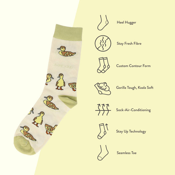 Bare Kind Socks - Ducklings Socks | Bamboo Socks | White Socks