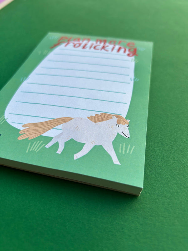 Fernandes Makes - Plan More Frolicking, Horse - A6 Jotter / Notepad / Pad