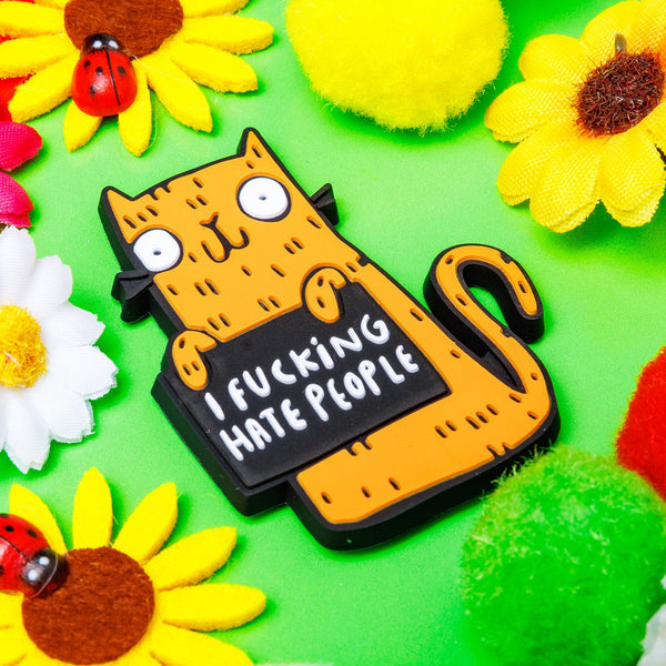 Katie Abey - I Fucking Hate People Sweary Cat Magnets