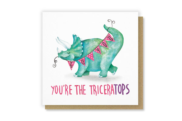 Citrus Bunn - You're the Triceratops Congratulations pun greetings card