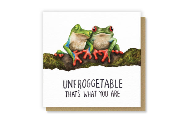 Citrus Bunn - Unfrogettable - Cute Frog Pun Anniversary Greetings Card