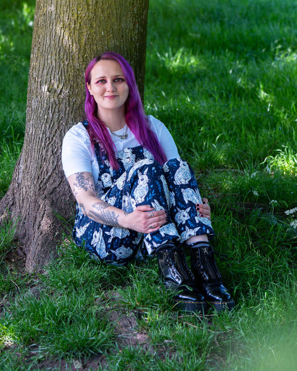 Rebel Romance - Rebel Romance x Abi Perry Bunnies Stretch Dungarees 
