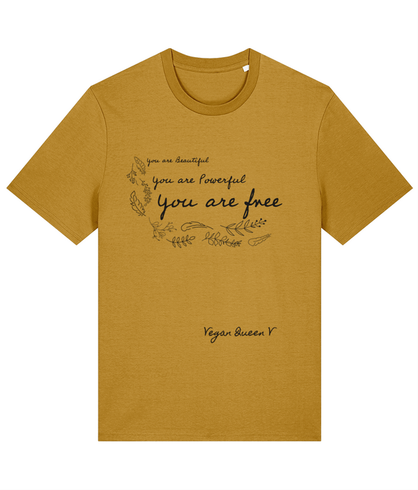 Beautiful Powerful Free - Adults tee - Vegan Queen V