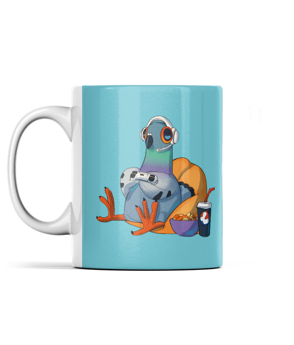 Ellen S Dave the gaming Pigeon Mug (blue)